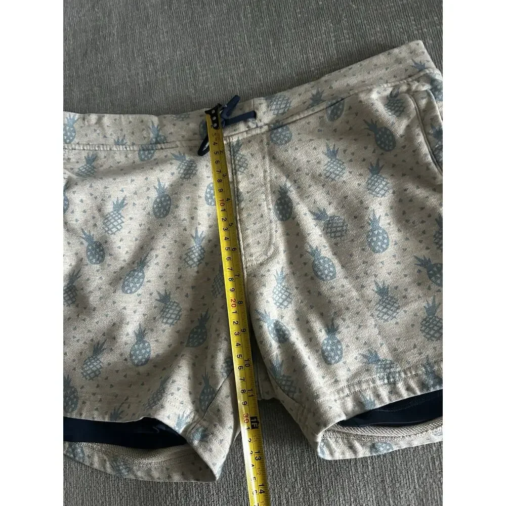Chubbies Sweat Shorts Mens S Pineapple Drawstring Elastic Waist Casual Blue